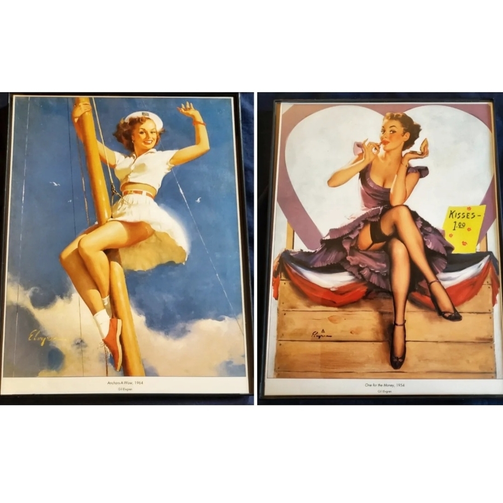 Vintage Repro Pin-Up Art PRINT Set 8x10 Cheesecake Sailor Americana